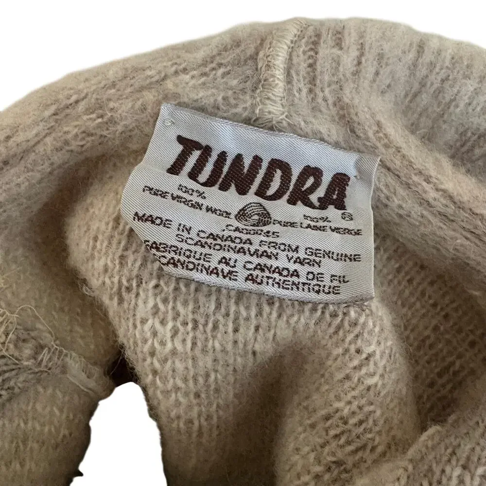 Vintage Tundra Canada Fluffy Scandanavian Wool Zip Cape Coat w/ Hooded Scarf